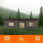 Render de casa de77 m2 modelo autoconstruccion en panel SIP