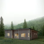 Render de casa de77 m2 modelo autoconstruccion en panel SIP