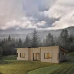 Render de casa de77 m2 modelo autoconstruccion en panel SIP